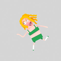 3d illustration, sport, running, deporte, chica corriendo