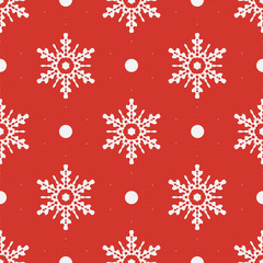 Winter seamless pattern with crystallic snowflakes. Christmas background. Graphic illustration 