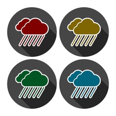 Set of color cloud icons