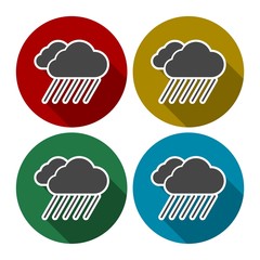 Set of color cloud icons