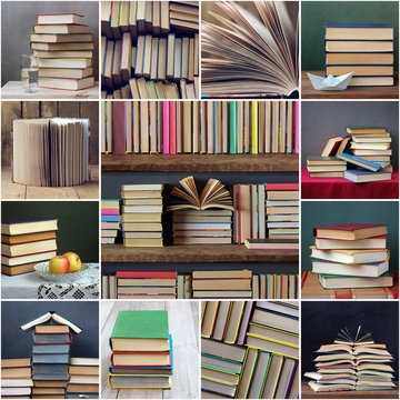 Collage of pictures from books.