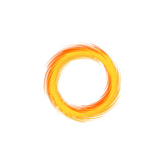 Fire ring. Flaming sun. Vector illustration. Unusual sun logotype.