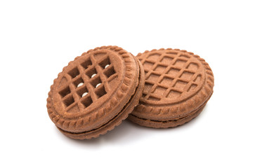 Sandwich biscuits, filled with chocolate