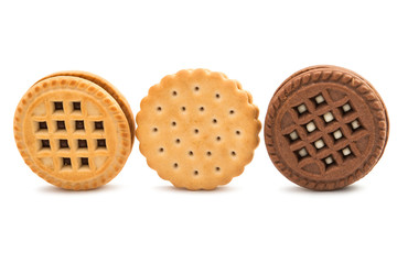 Sandwich biscuits, filled with chocolate