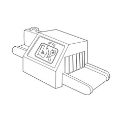 Introscope at airport icon in outline style isolated on white background. Scanning and security symbol