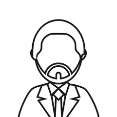 flat design bearded faceless man portrait icon vector illustration