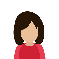 flat design faceless woman portrait icon vector illustration