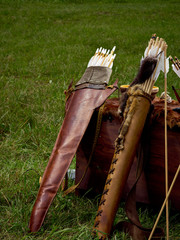 Old medieval bow and arrows