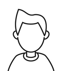 flat design faceless man portrait icon vector illustration