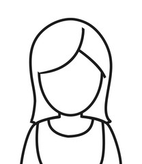 flat design faceless woman portrait icon vector illustration