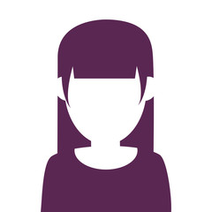 flat design faceless woman portrait icon vector illustration