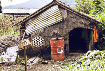 Slum house near the rice terrace
