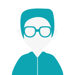 flat design faceless man portrait icon vector illustration