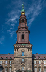 Fototapeta na wymiar Christianborg palace front view in Copenhagen, Denmark
