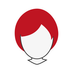 flat design faceless woman portrait icon vector illustration