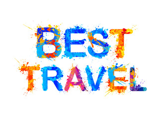 Best travel. Splash paint inscription