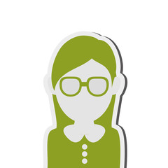 flat design faceless woman portrait icon vector illustration
