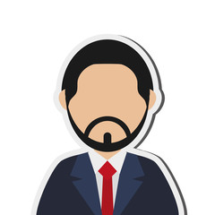 flat design bearded faceless man portrait icon vector illustration