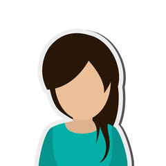 flat design faceless woman portrait icon vector illustration