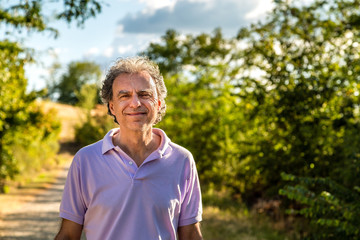 mature man in countryside