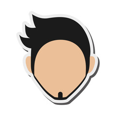 flat design bearded faceless man portrait icon vector illustration