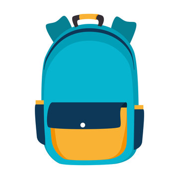 backpack school back pack student bag element object vector illustration isolated