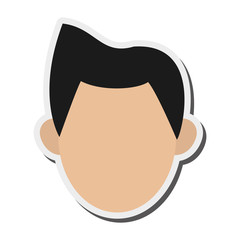 flat design faceless man portrait icon vector illustration