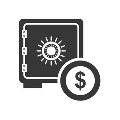 strongbox coin money financial commerce icon. Flat and Isolated design. Vector illustration
