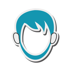 flat design bearded faceless man portrait icon vector illustration