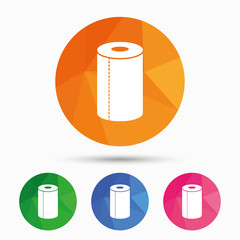 Paper towel sign icon. Kitchen roll symbol.