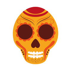flat design mexican Sugar Skull icon vector illustration