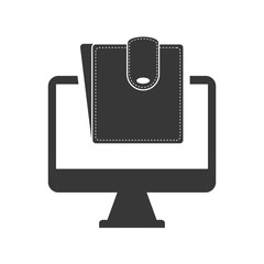 computer wallet money financial commerce icon. Flat and Isolated design. Vector illustration