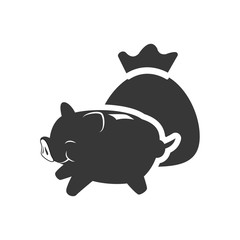 piggy money bag financial commerce icon. Flat and Isolated design. Vector illustration