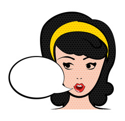 woman female comic pop art