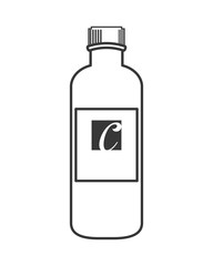 flat design cosmetic bottle icon vector illustration