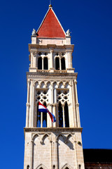 The Cathedral of St. Lawrence - landmark in Trogir, Croatia. Trogir is popular travel location and UNESCO World Heritage Site.