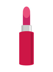 flat design pink lipstick icon vector illustration