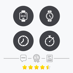 Smart watch. Mechanical clock time and timer.