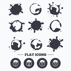 Rapper smile face icons. Happy, sad, cry.