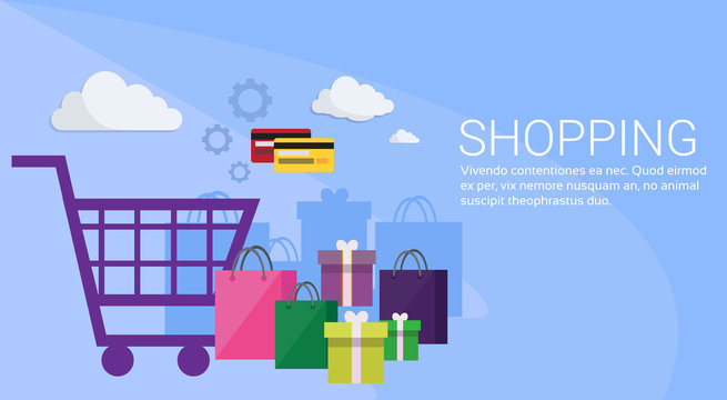 Online Shopping Banner Ecommerce Concept