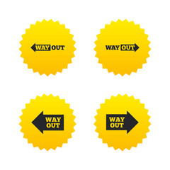 Way out icons. Left and right arrows symbols.