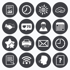 Office, documents and business icons.