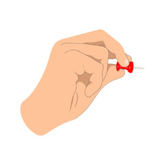 hand with push-pin