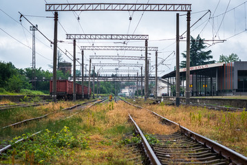 Obraz premium Kutaisi Train Station. It's written 