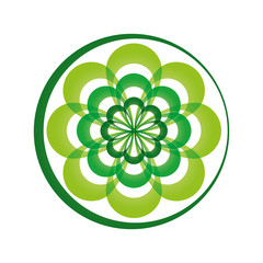 flat design leaves nature icon vector illustration