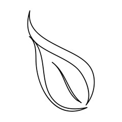 flat design abstract leaves nature icon vector illustration