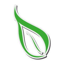 flat design leaves nature icon vector illustration