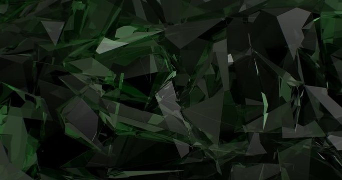 Abstract Green Crystals Background Transparent Design (Loop)
