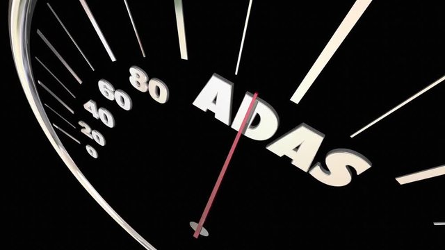 ADAS Advanced Driver Assistance Systems Speedometer 3d Animation