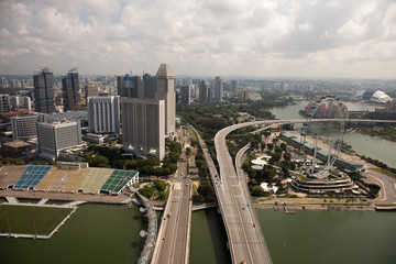 Fototapeta na wymiar Amazing aerial city views from Singapore
